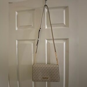 Michael Kors Taupe Crossbody Bag with Gold Accents